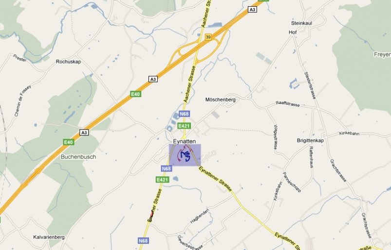 Anfahrt mit Google Maps zur Mascha AG Eynatten Belgien